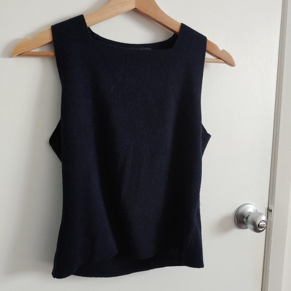 Women's Wool Blend Navy Vest